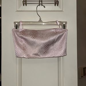 [Super down] pink snake skin metallic set